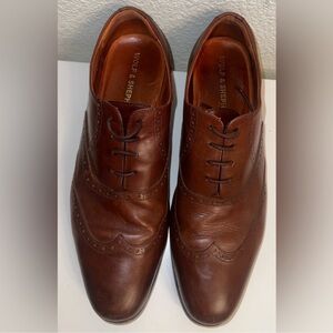 Classic Wolf and Shepherd Brown Leather Men's Dress Shoes Sz 11